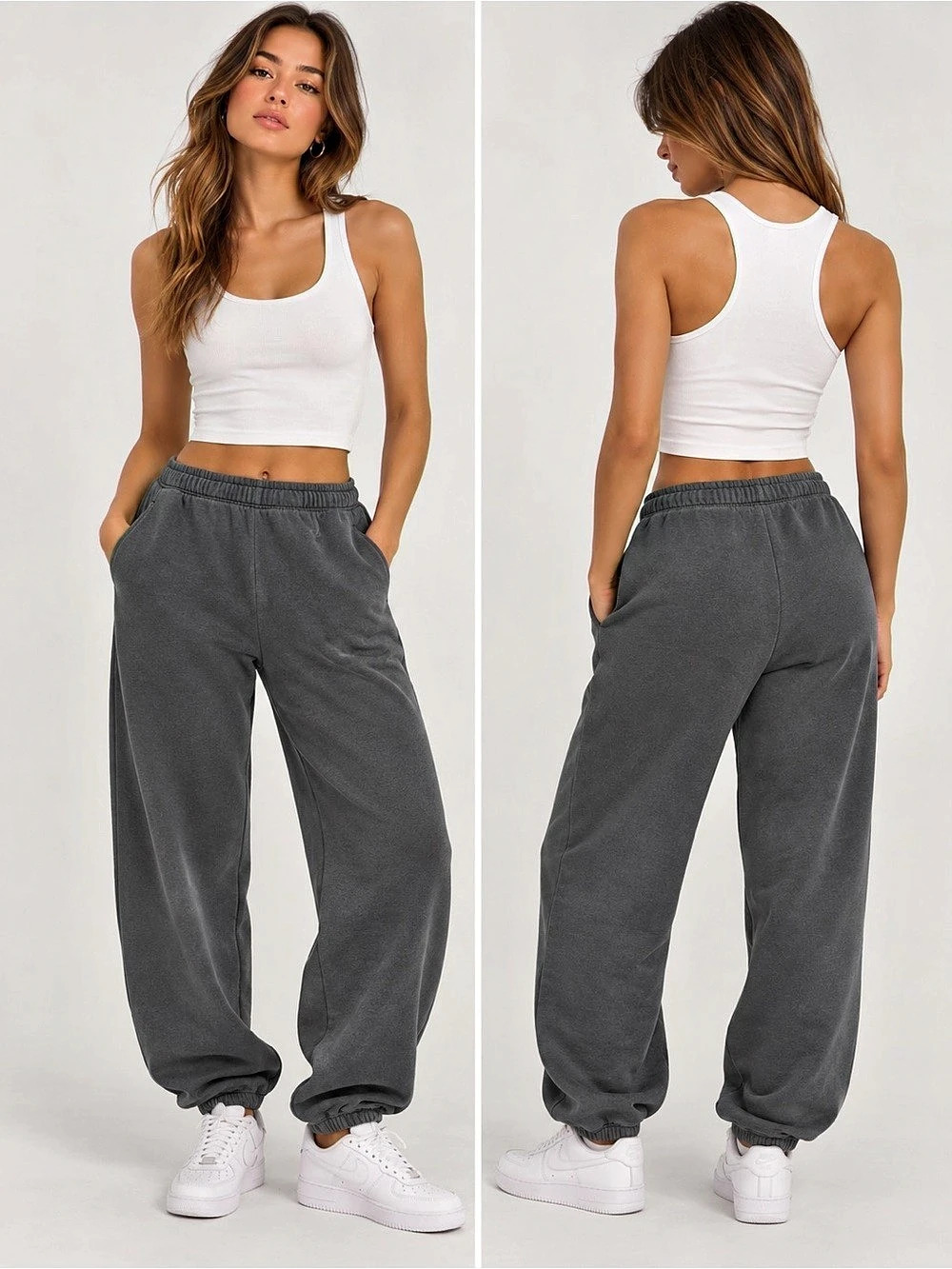 Joah Brown Oversized Jogger Gray Jogger Pants
